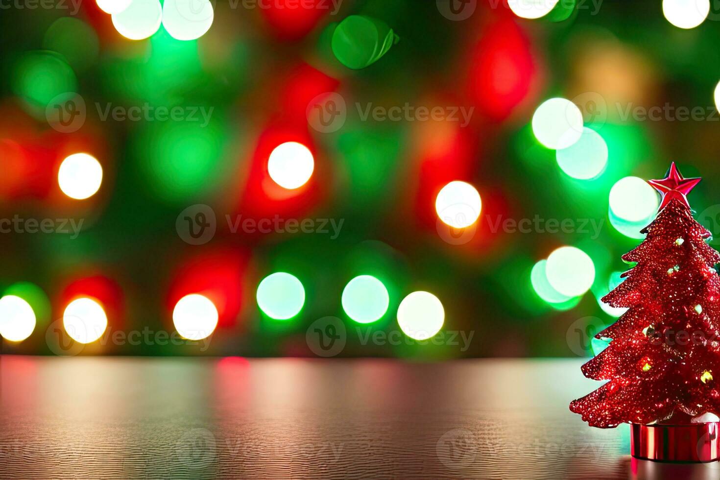 Festive Christmas Tree Background AI Generative photo