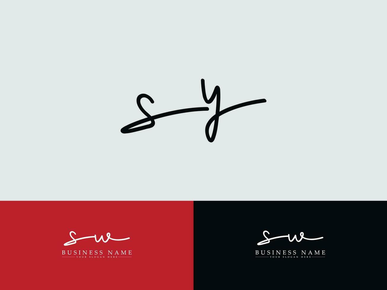 Sy Modern Luxury Logo, Initial SY Signature Letter Logo For Shop vector