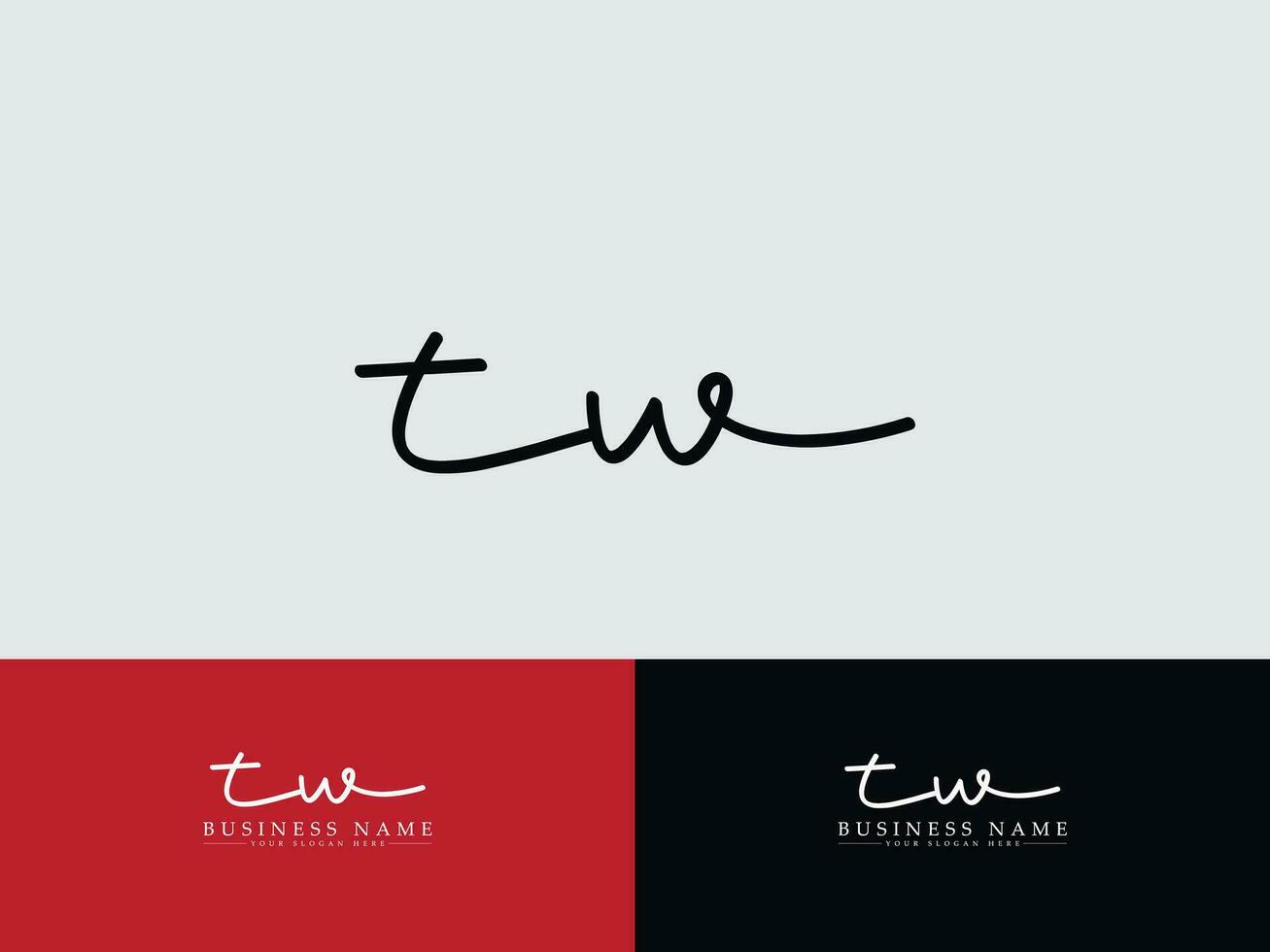 Minimalist Tw Signature Logo, Minimal TW Logo Icon Vector For You