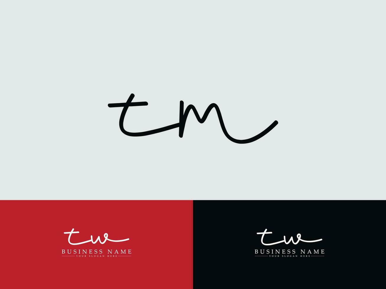 Minimalist Tm Signature Logo, Minimal TM Logo Icon Vector For You