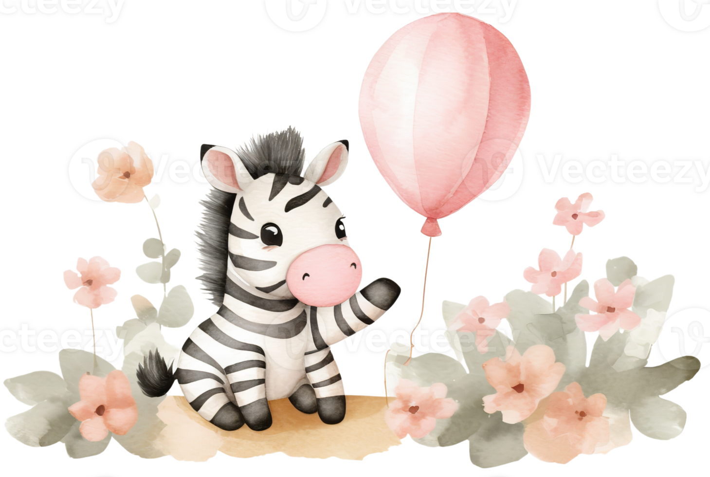 Zebra celebration. AI Generative png