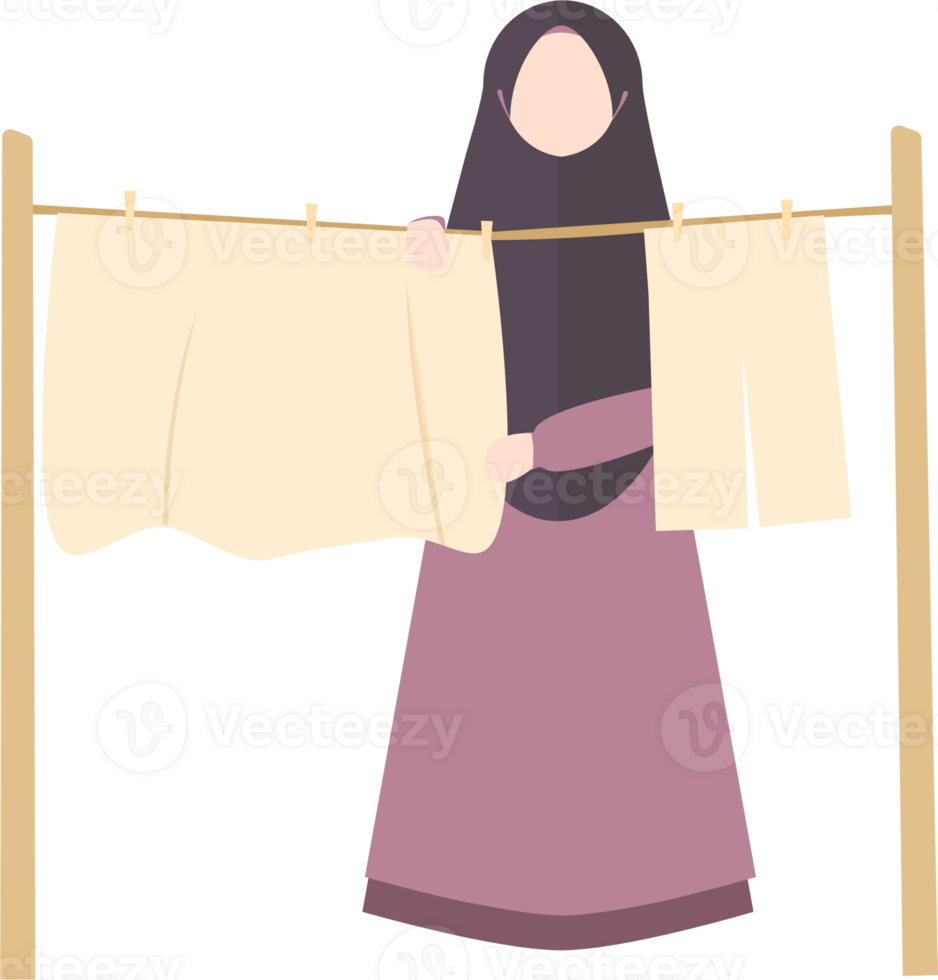 Illustration of a Muslim housewife png