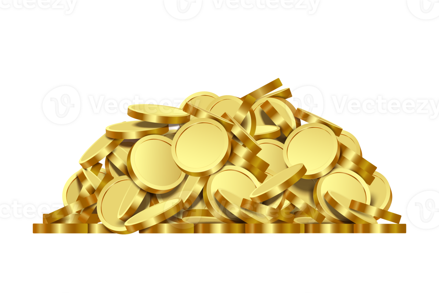 Gold coins or dollars coins stacked on top of each other Or put them in a row so that they are taller on transparent background png