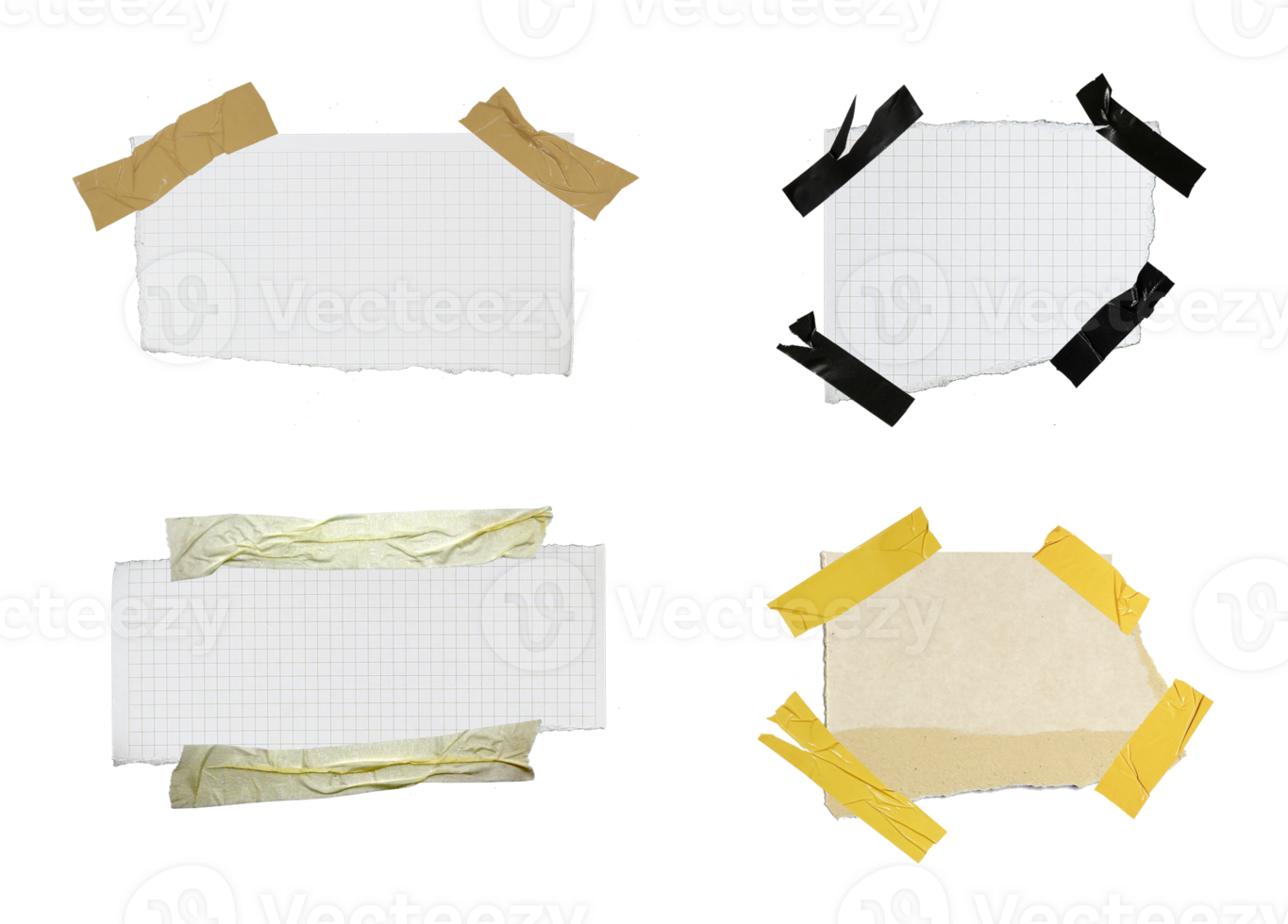paper has grid lines torn into pieces on transparent background png file