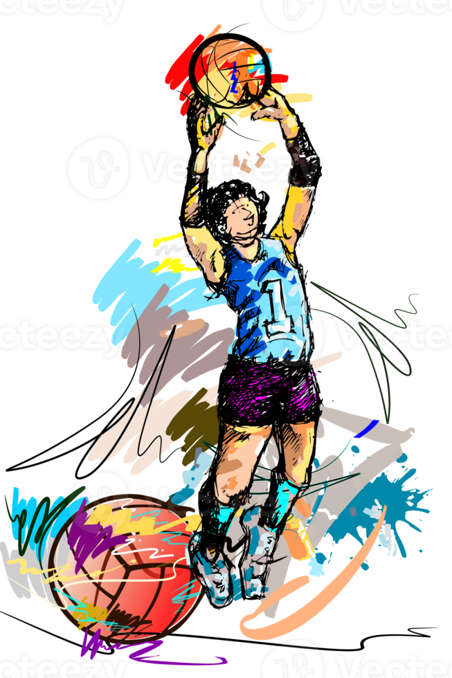 volleyball speed ball and brush strokes style png