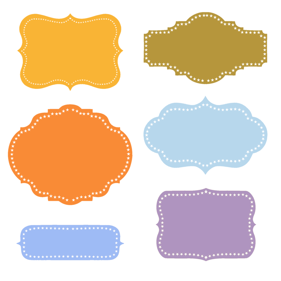 Kids Name tag colourful notebook label png