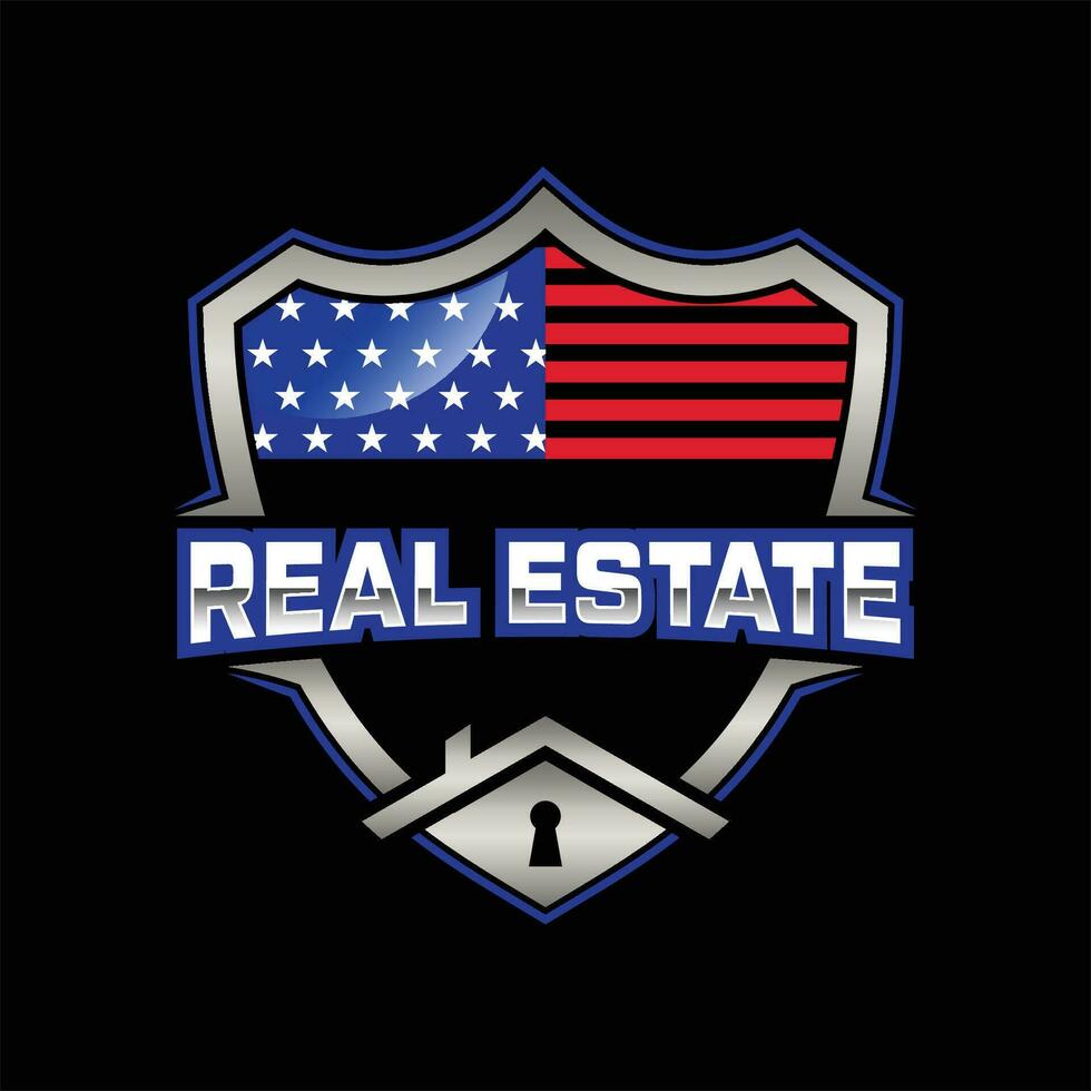 American real estate logo template, American real estate logo elements vector
