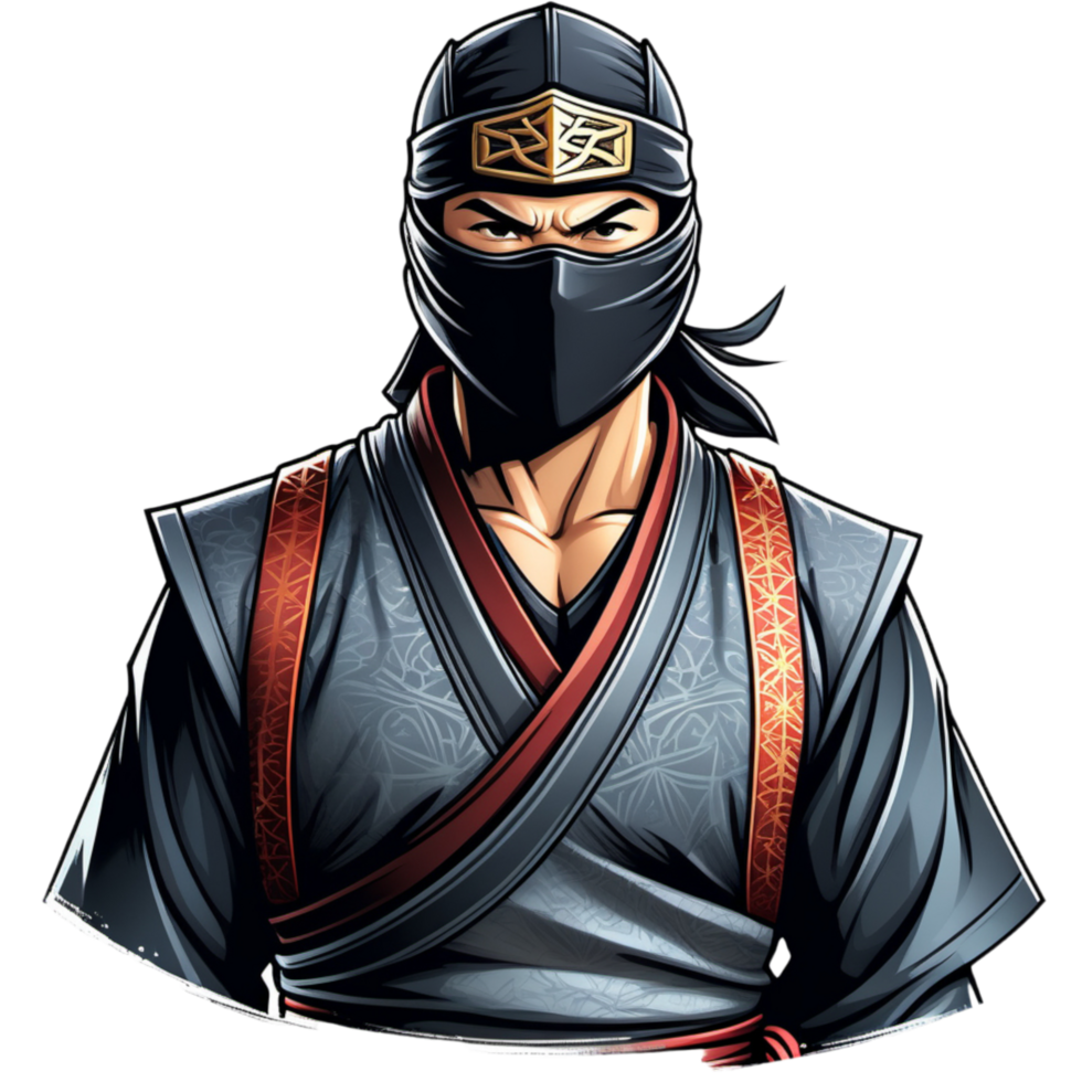 Realistic ninja warrior shirt design. AI Generative png
