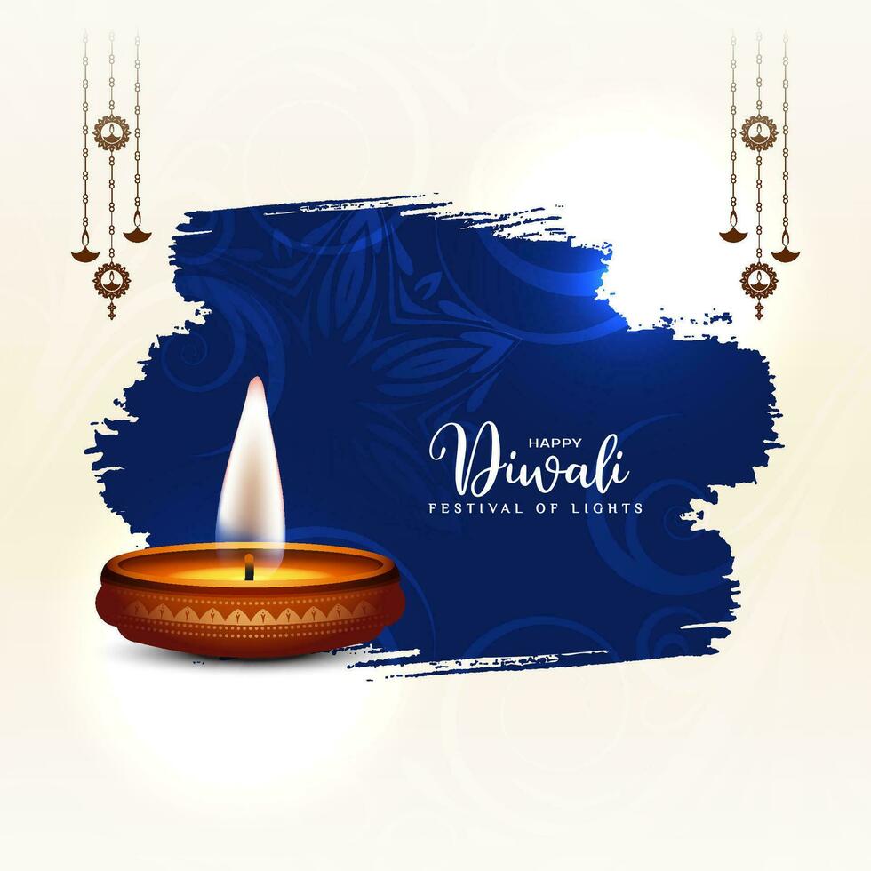 hermosa contento diwali indio festival cultural antecedentes diseño vector