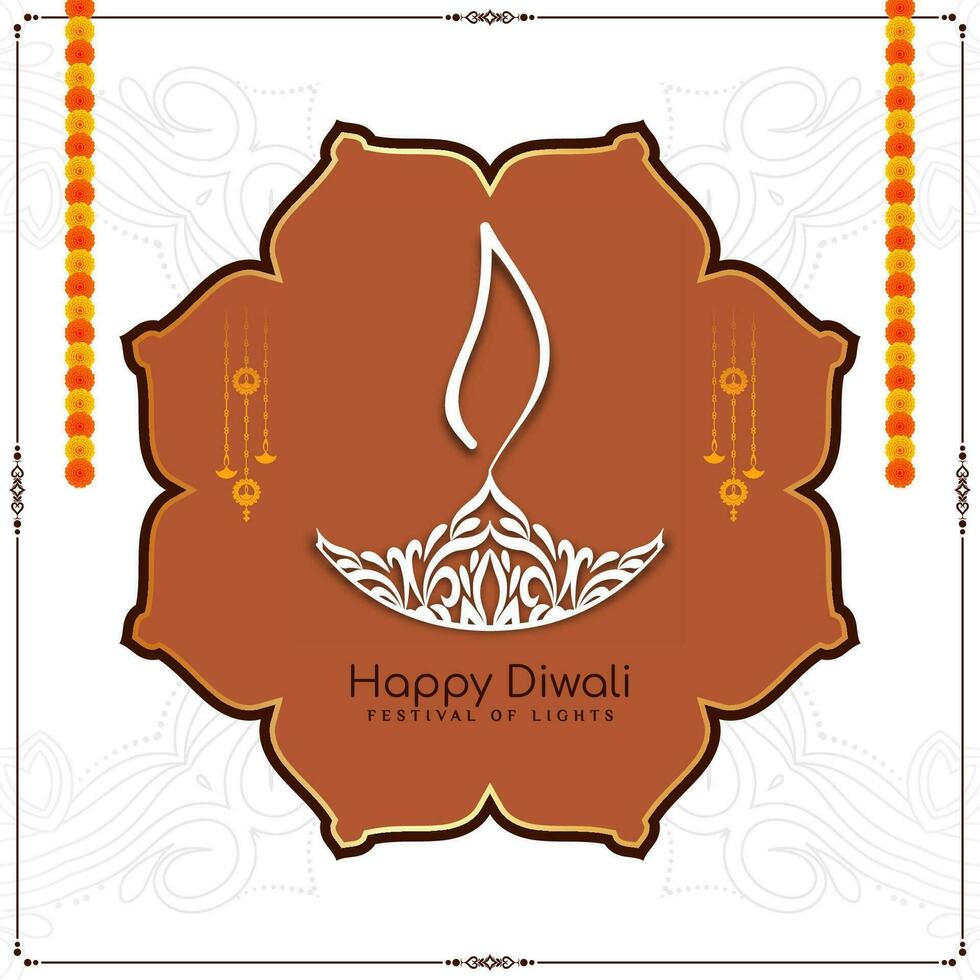 Beautiful Happy Diwali Indian festival cultural background design vector