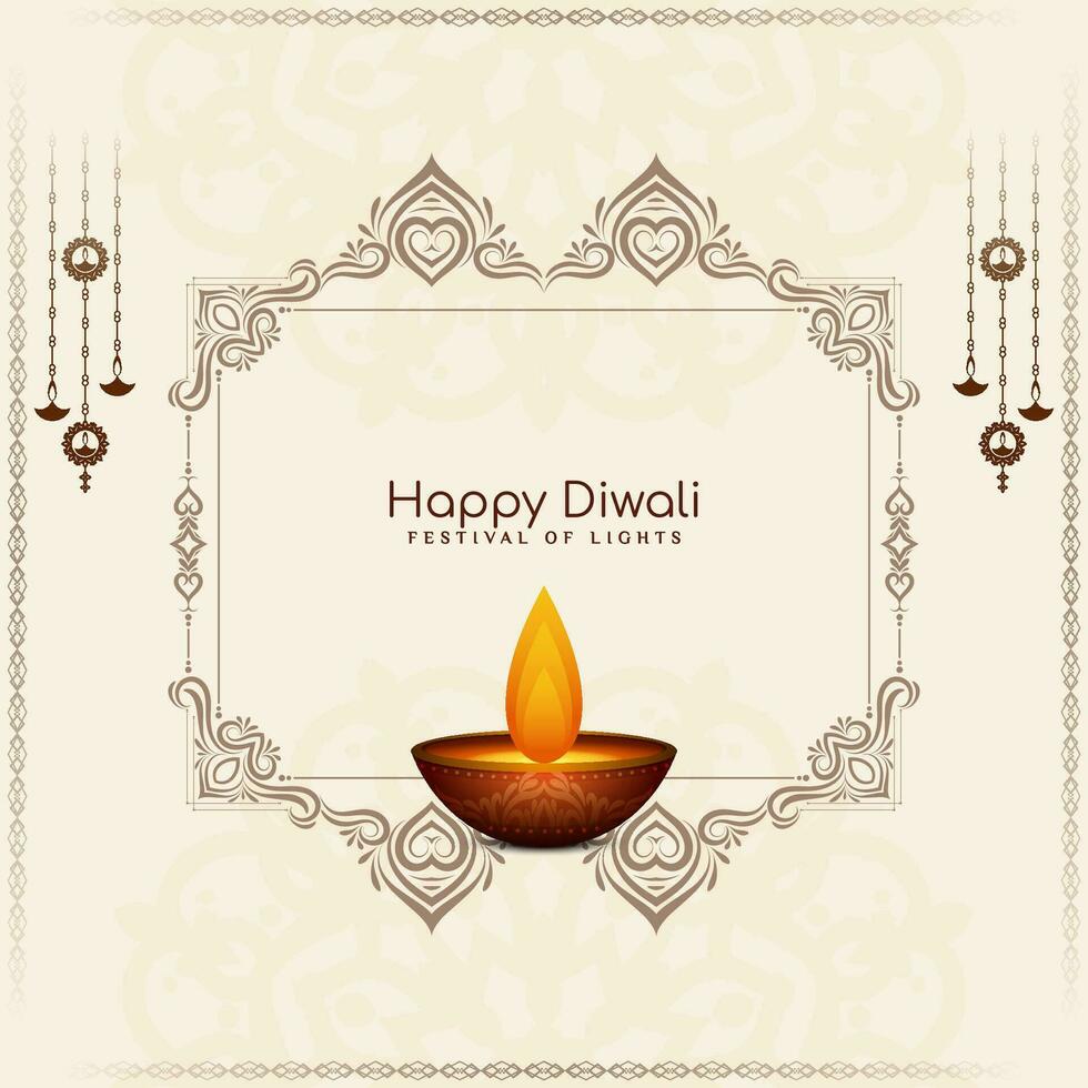 Happy Diwali Indian festival celebration greeting background vector