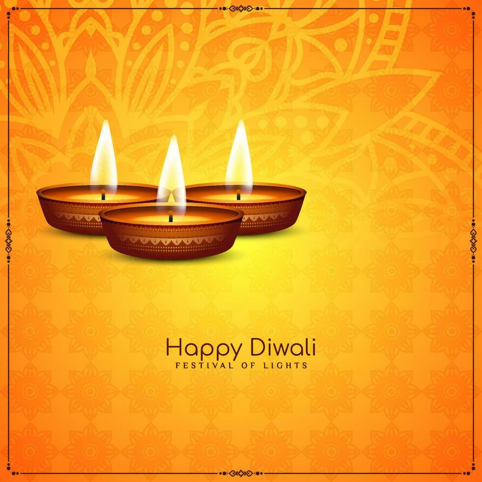 Beautiful Happy Diwali Indian festival cultural background design vector