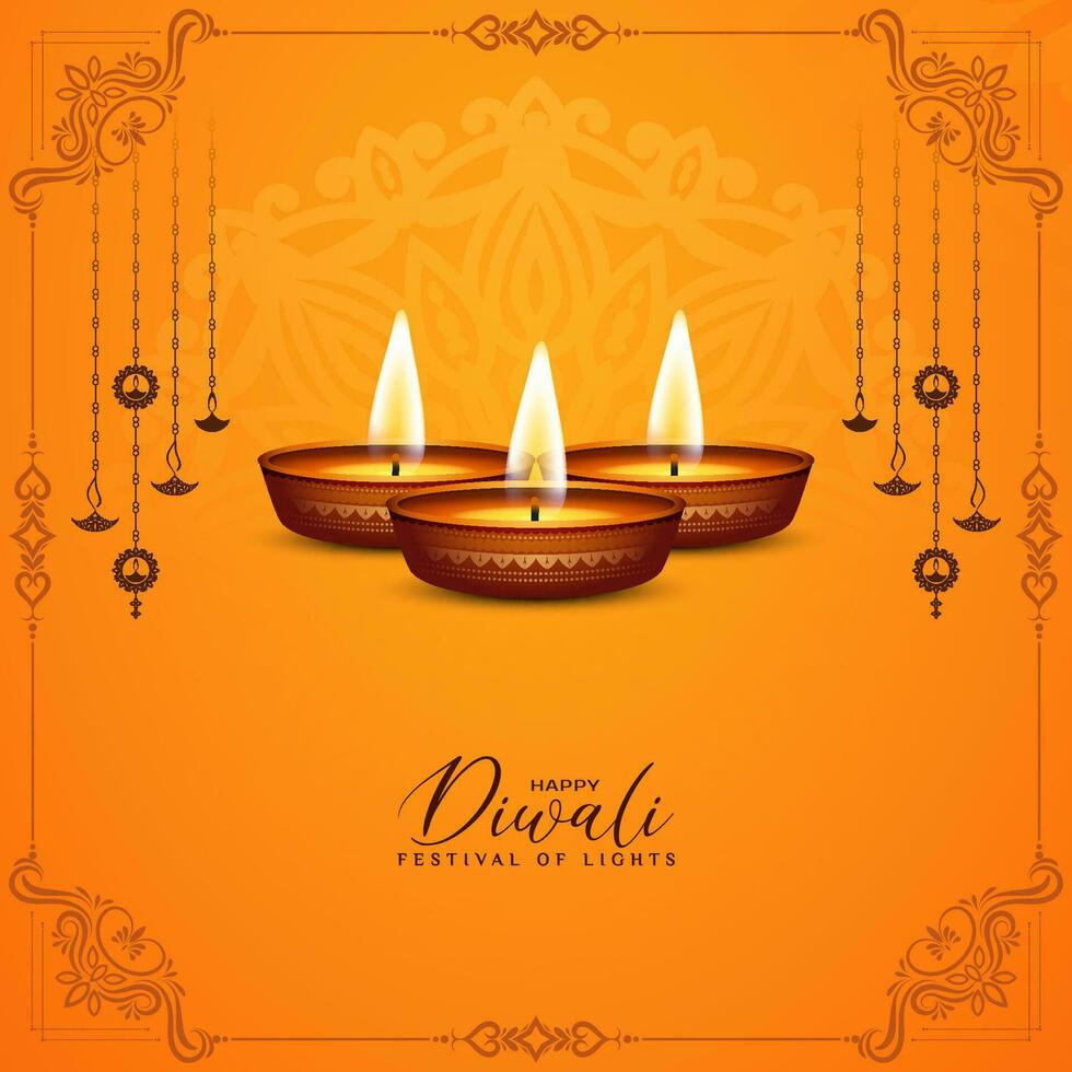 Happy Diwali Indian festival classic traditional background vector