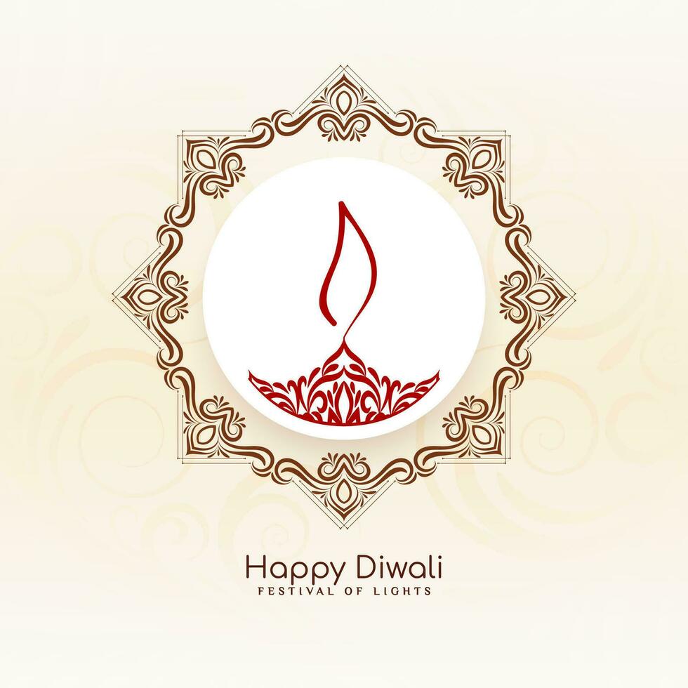 Happy Diwali traditional Indian festival greeting background vector