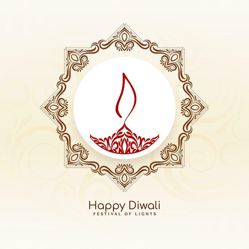 Happy Diwali traditional Indian festival greeting background vector