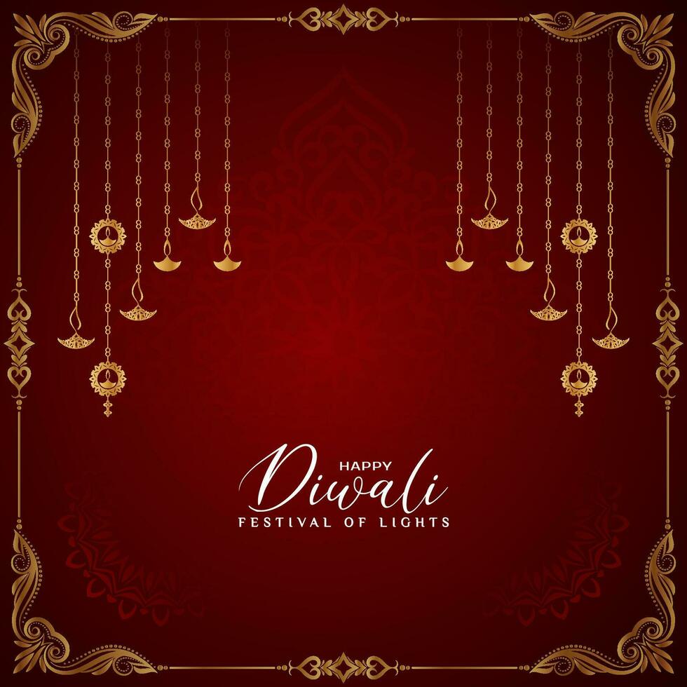 Happy Diwali cultural Indian festival greeting background vector