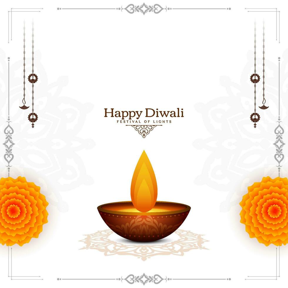 hermosa contento diwali religioso indio festival antecedentes vector