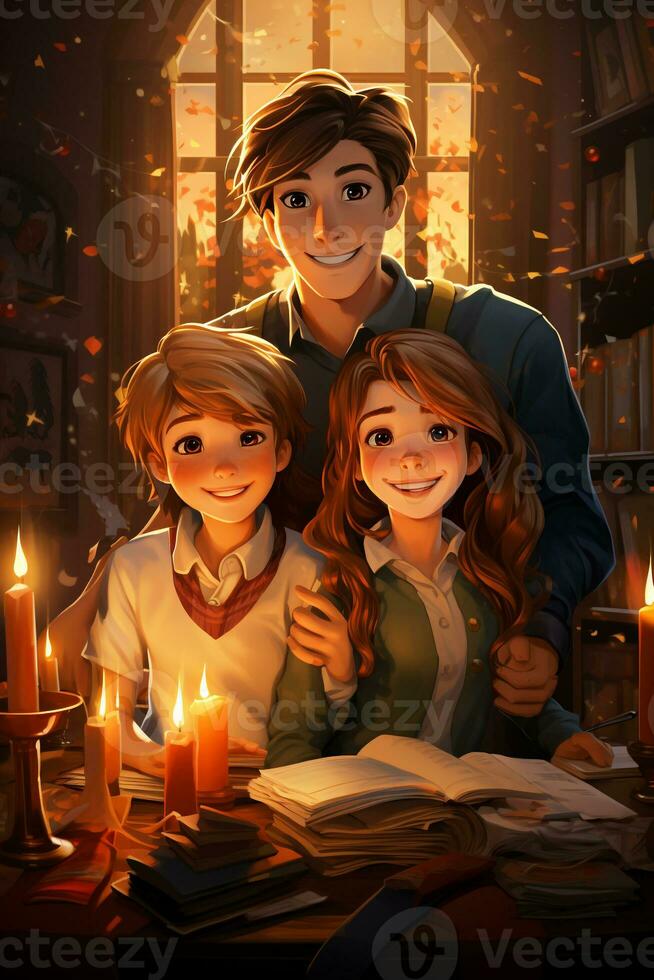 New year cartoon poster photo
