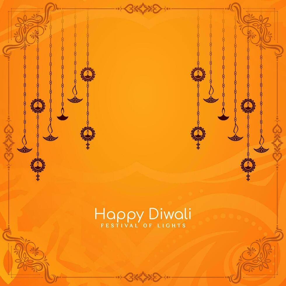 Happy Diwali Indian festival celebration elegant background vector