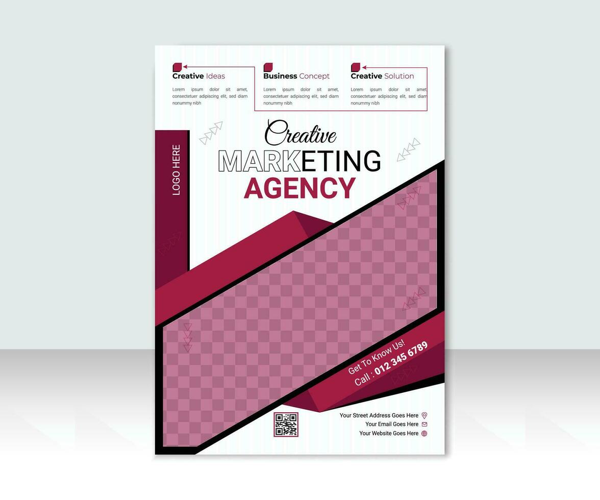 Creative Business Flyer Design Template, Vector Flyer Design Template, A4 format flyer for corporate business advertising vector abstract design.