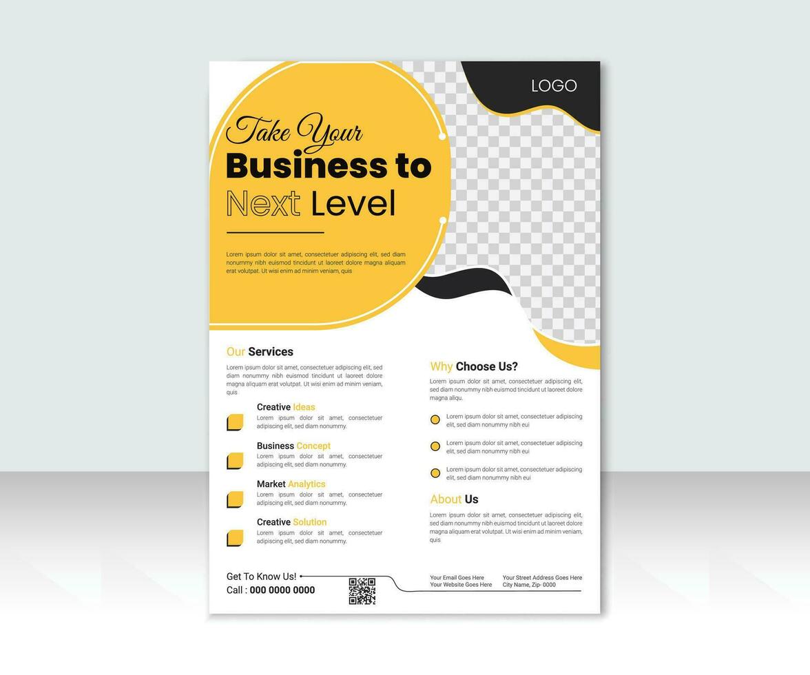 Modern Business Flyer Design Template, Creative business flyer brochure template design, Flyer Design Layout in A4, Vector Template.