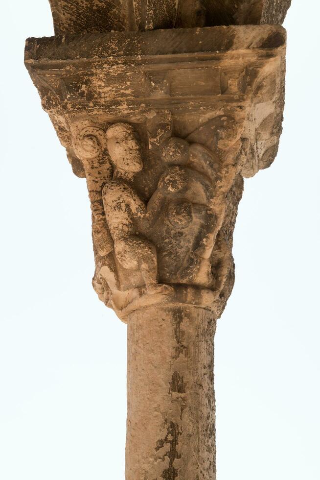 Close up of column at church of Saint Salvador, Sepulveda photo
