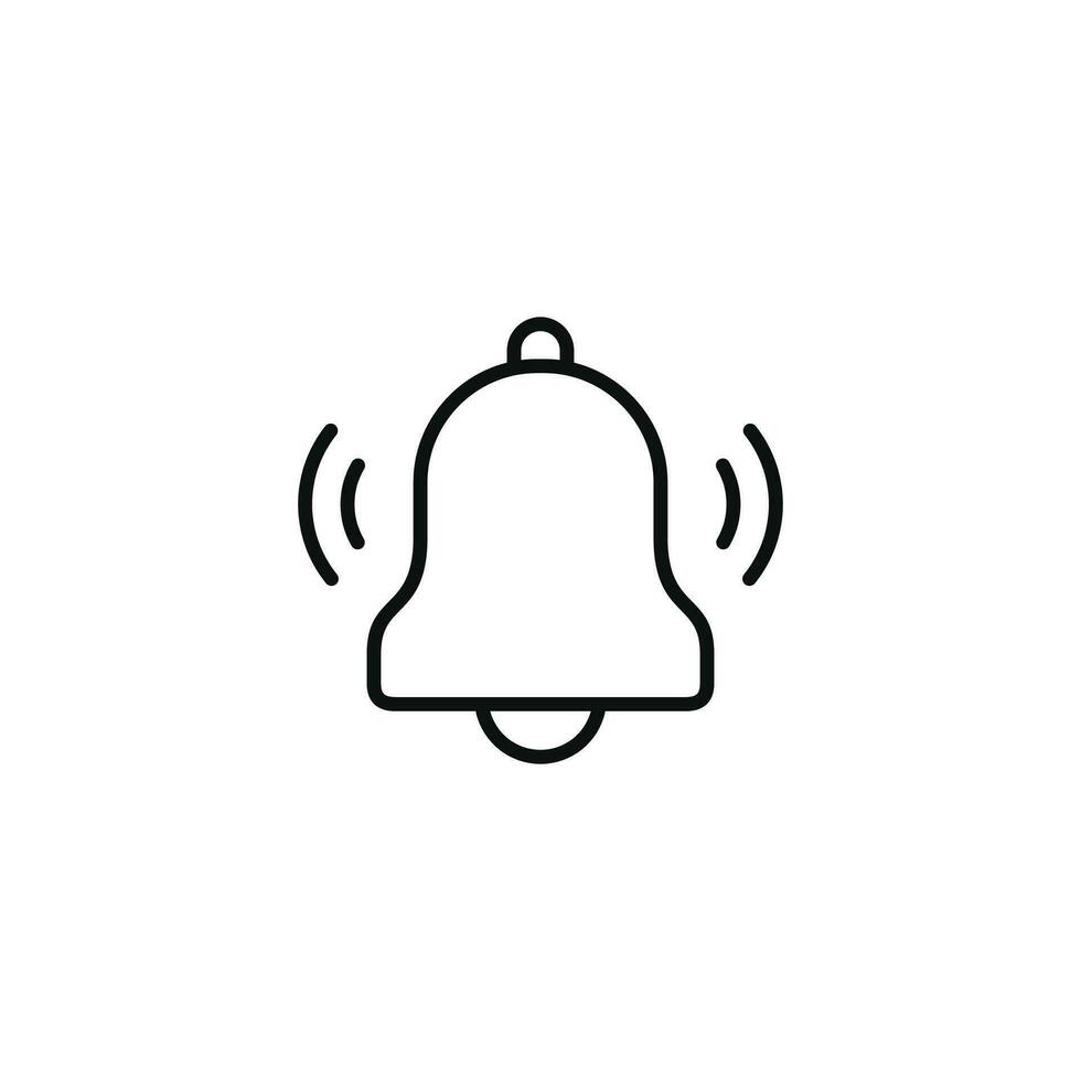 Ringing bell line icon isolated on white background vector