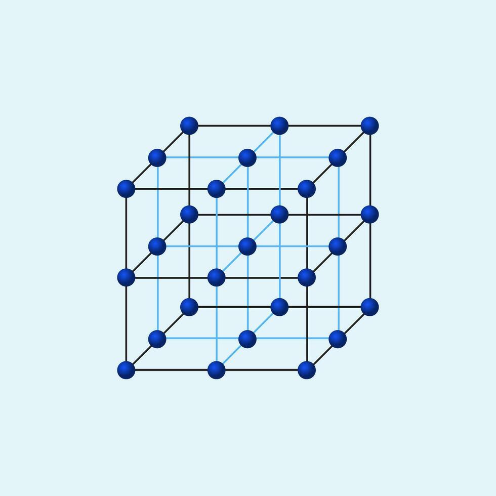 Lattice structure formation atoms chemistry chemical sign symbol icon design vector
