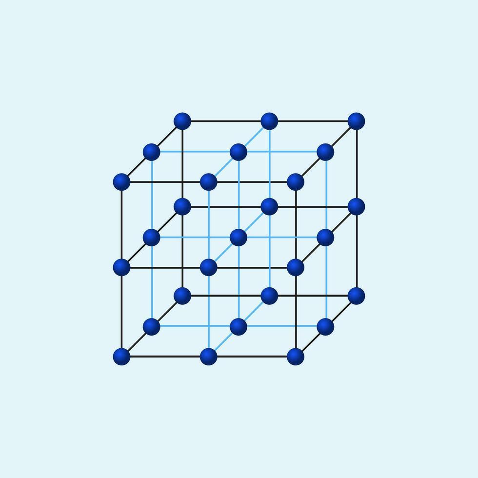 enrejado estructura formación átomos química químico firmar símbolo icono diseño vector