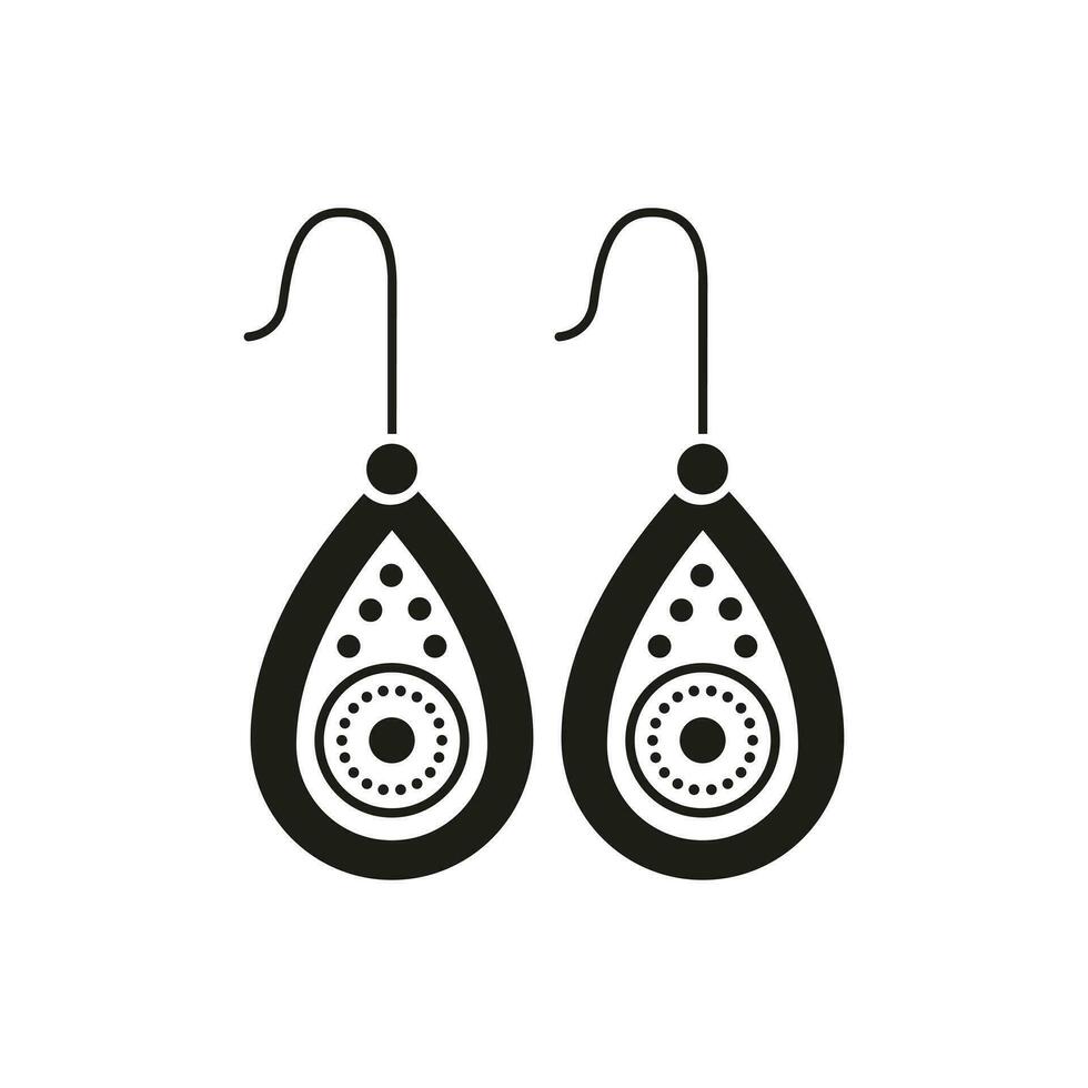 Earrings Indian style women jewelry icon symbol illustration design vector