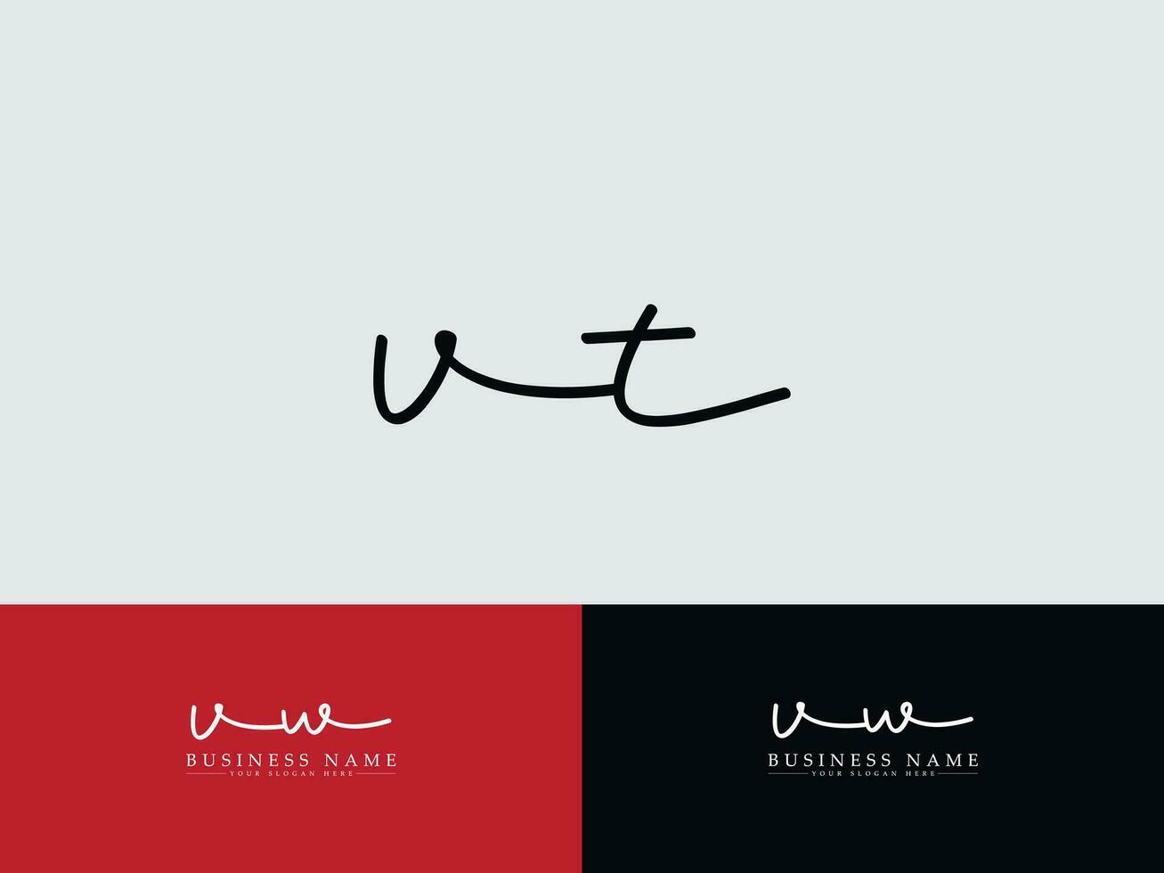 Ut Logo Icon, Feminine Signature UT Logo Letter Vector