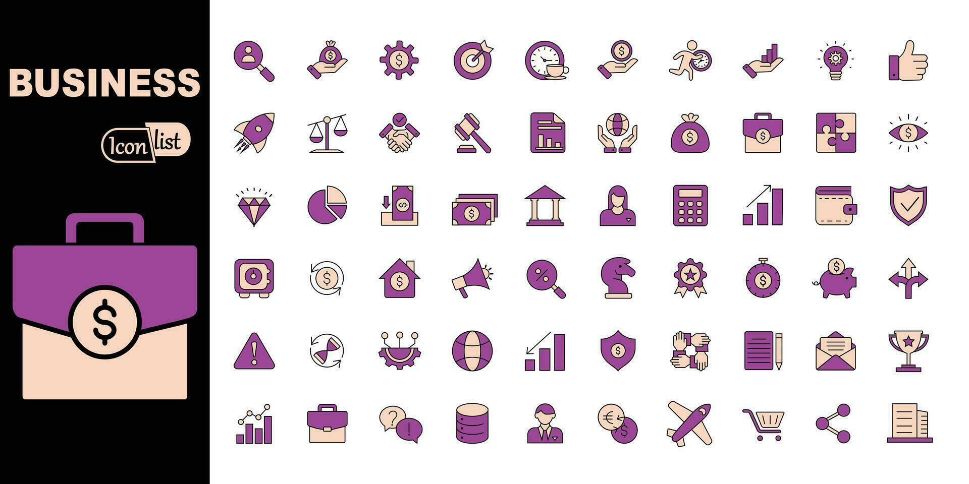 Business color icons .Editable stroke icons. Vector illustration