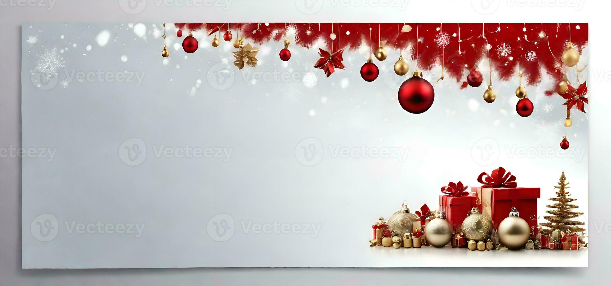 Christmas holiday background or template for a greeting card or banner with copy space for a text by ai generated photo