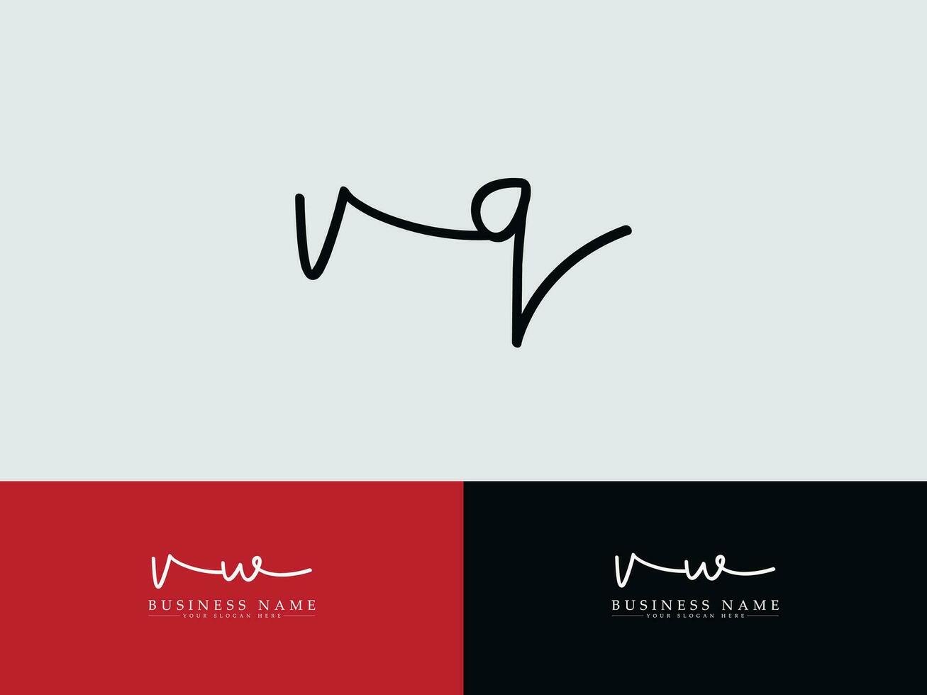 Vq Business Logo Icon, Monogram VQ Signature Luxury Fashion Logo vector