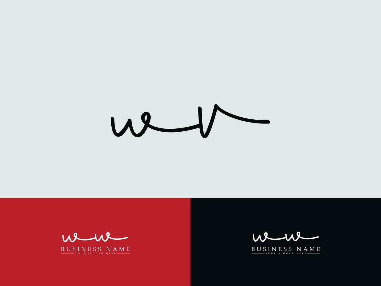 Initial Wv Signature Logo Art, Modern WV Luxury Logo Icon Vector