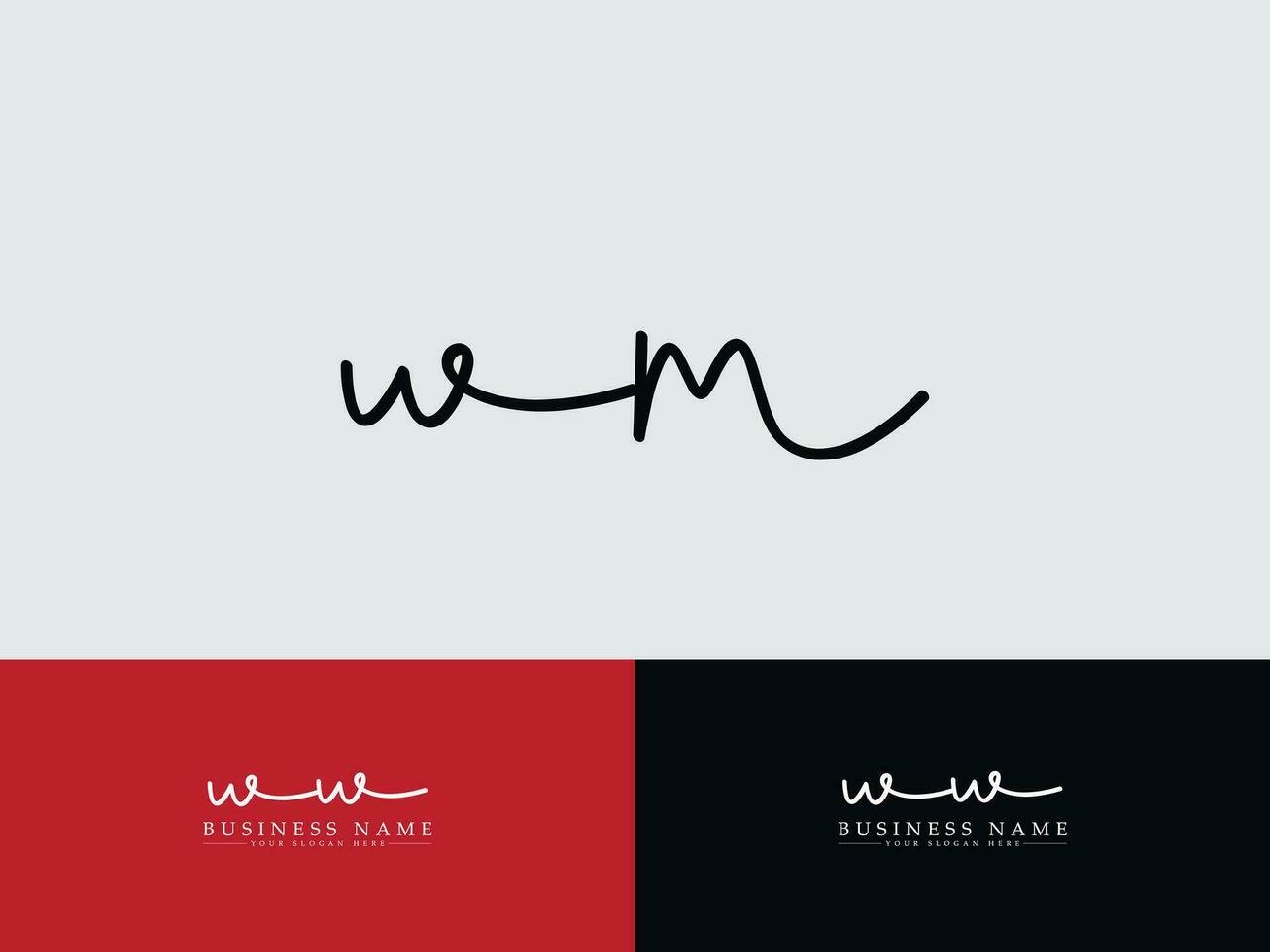 inicial wm firma logo arte, moderno wm lujo logo icono vector