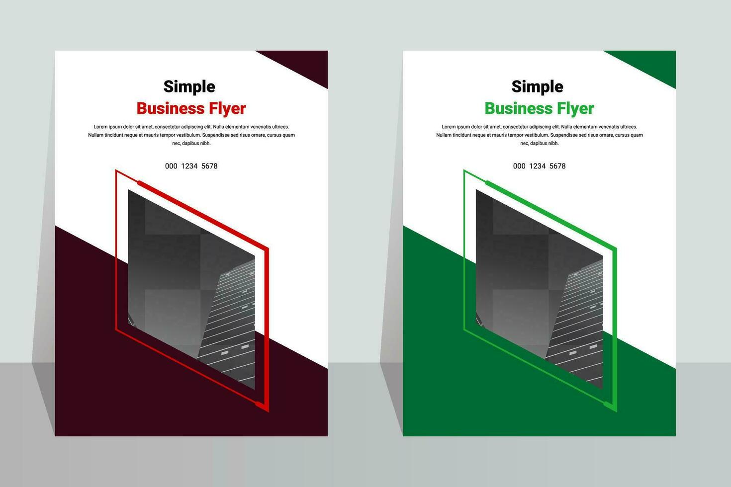 Elegant geometric marketing company A4 flyer template vector