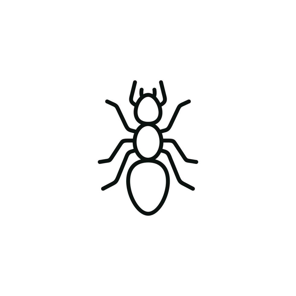 Ant line icon isolated on white background vector