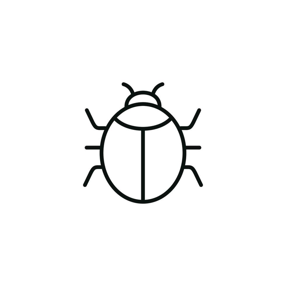 Bug line icon isolated on white background vector