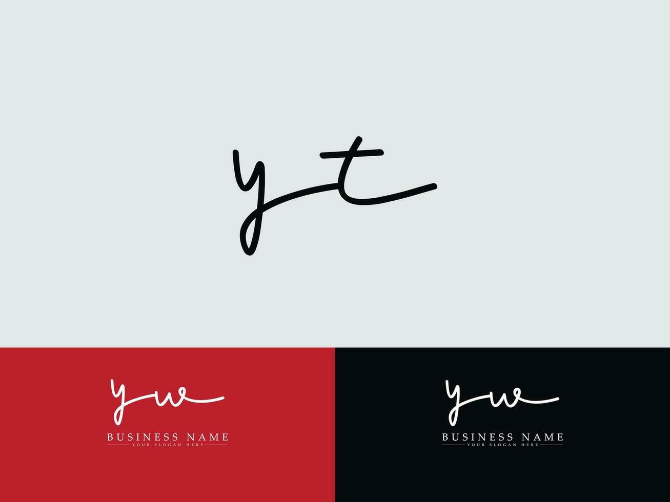 Initial Yt Signature Letter Logo, Modern YT Logo Icon Vector Art