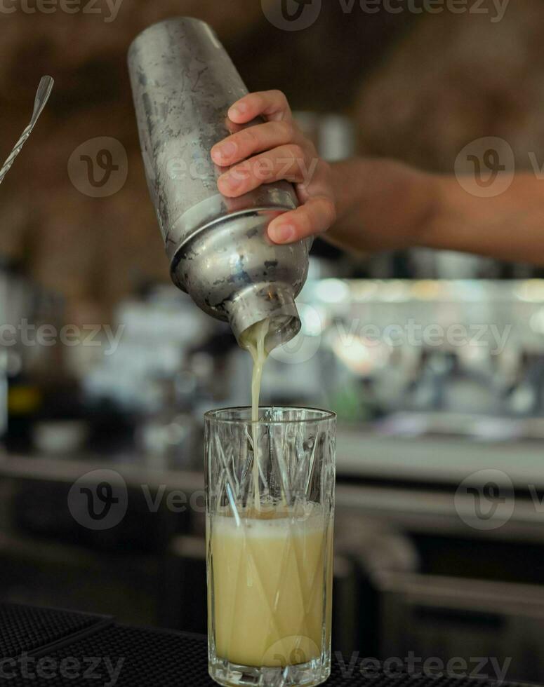 Daiquiris cocktails made by a professional bartender photo