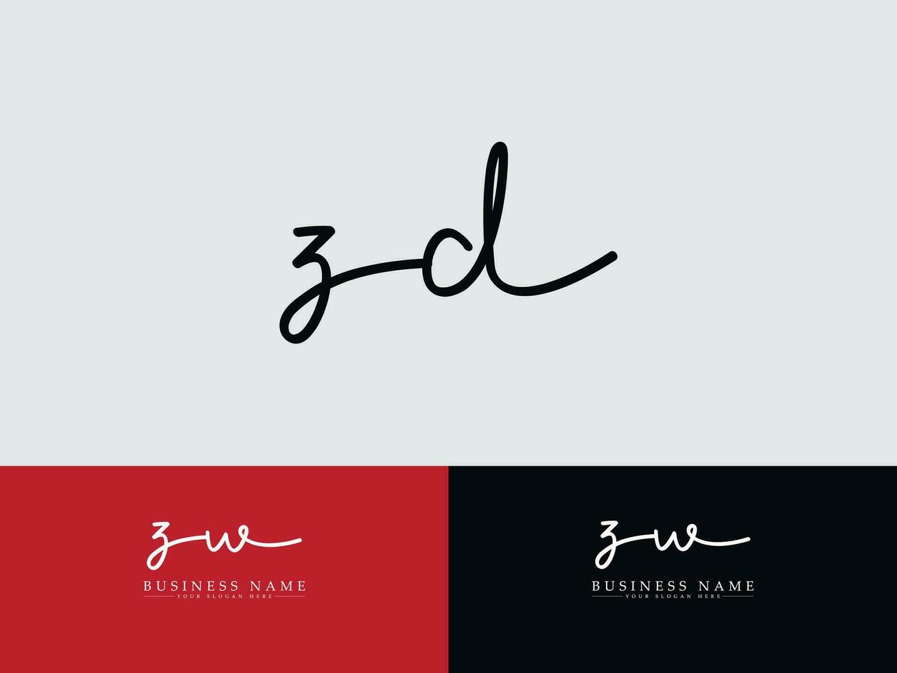 Initial Zd Signature Luxury Logo Icon, Minimalist ZD Logo Letter Vector Template