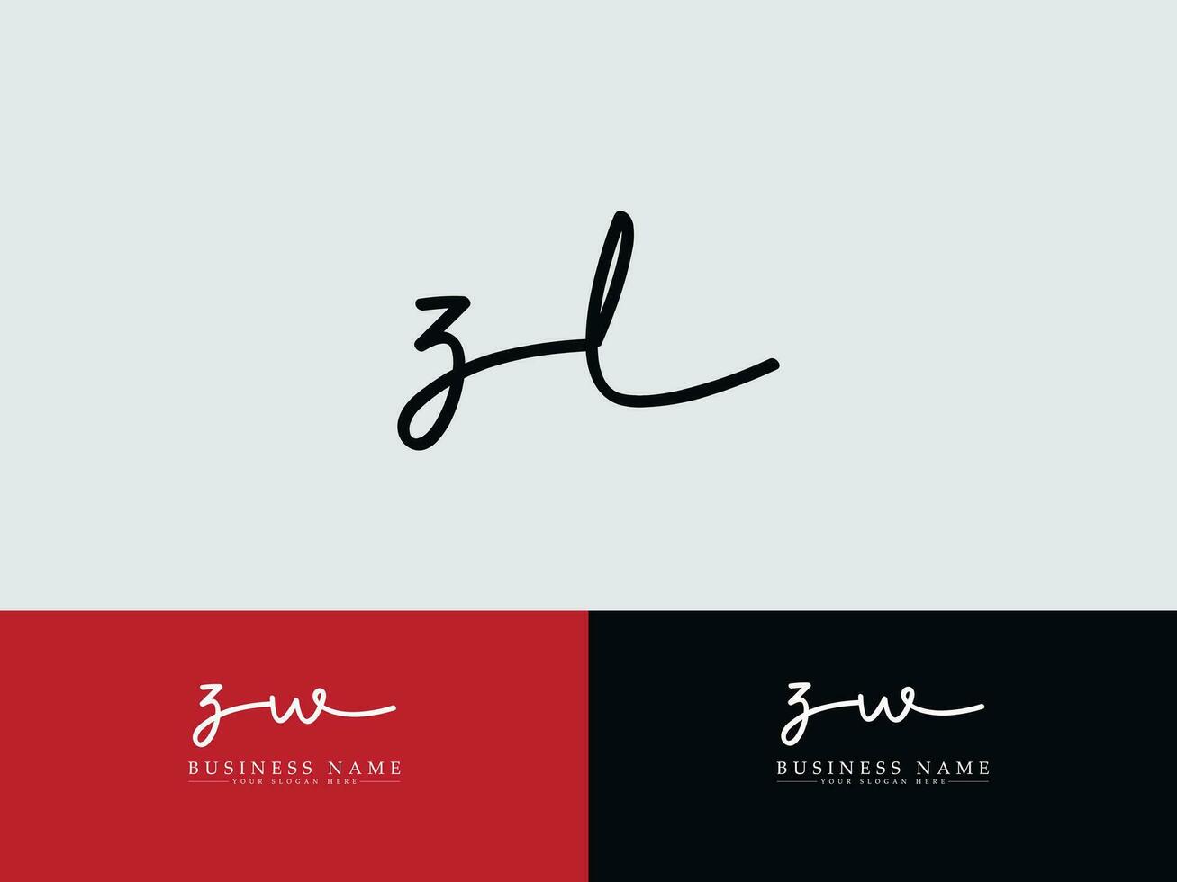 Initial Zl Signature Luxury Logo Icon, Minimalist ZL Logo Letter Vector Template