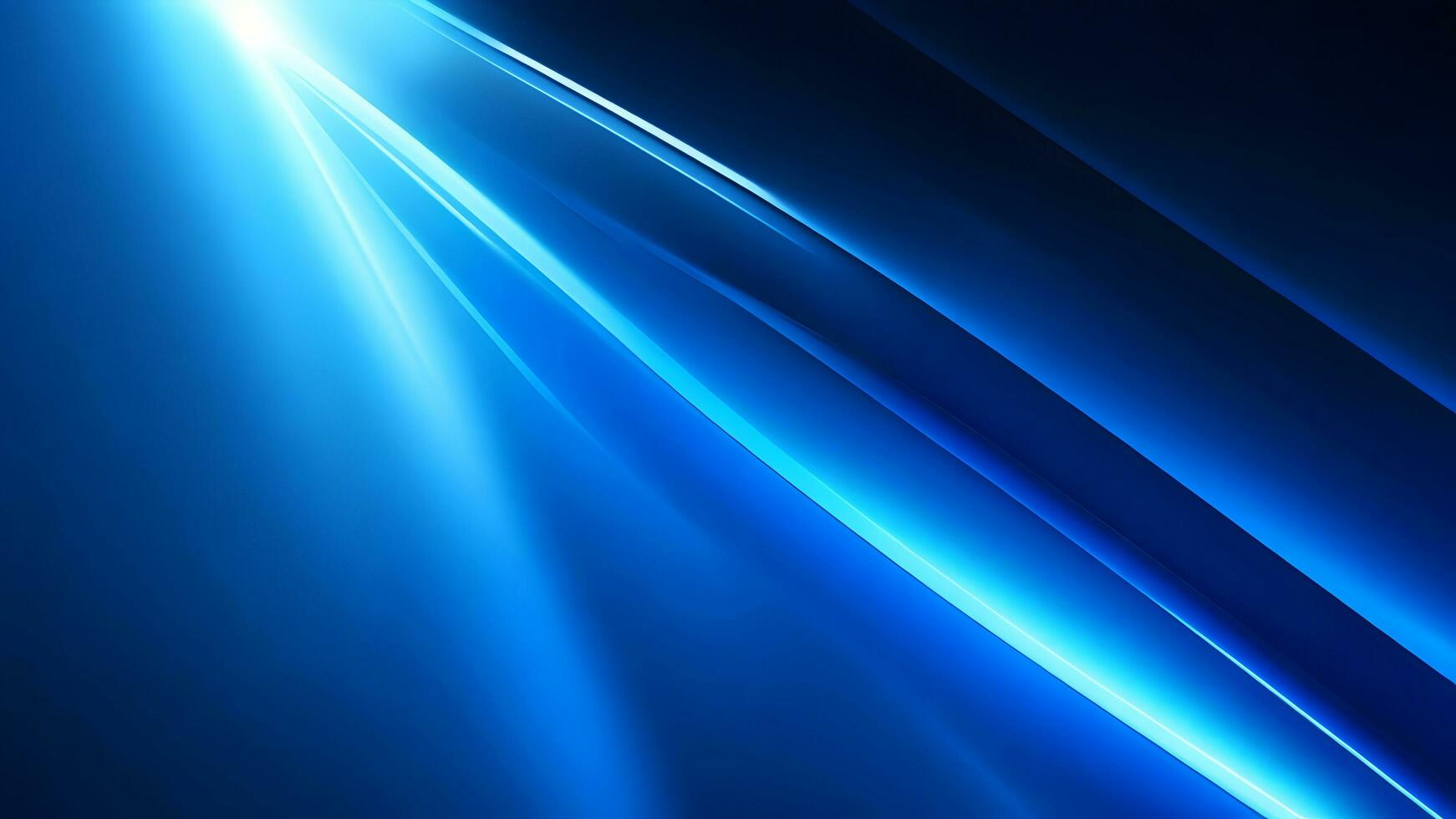 Blue smooth abstract background with shining light ai generative photo