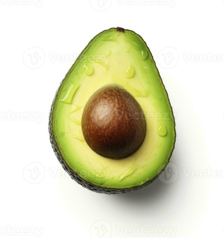 aguacate en blanco antecedentes. ai generado foto