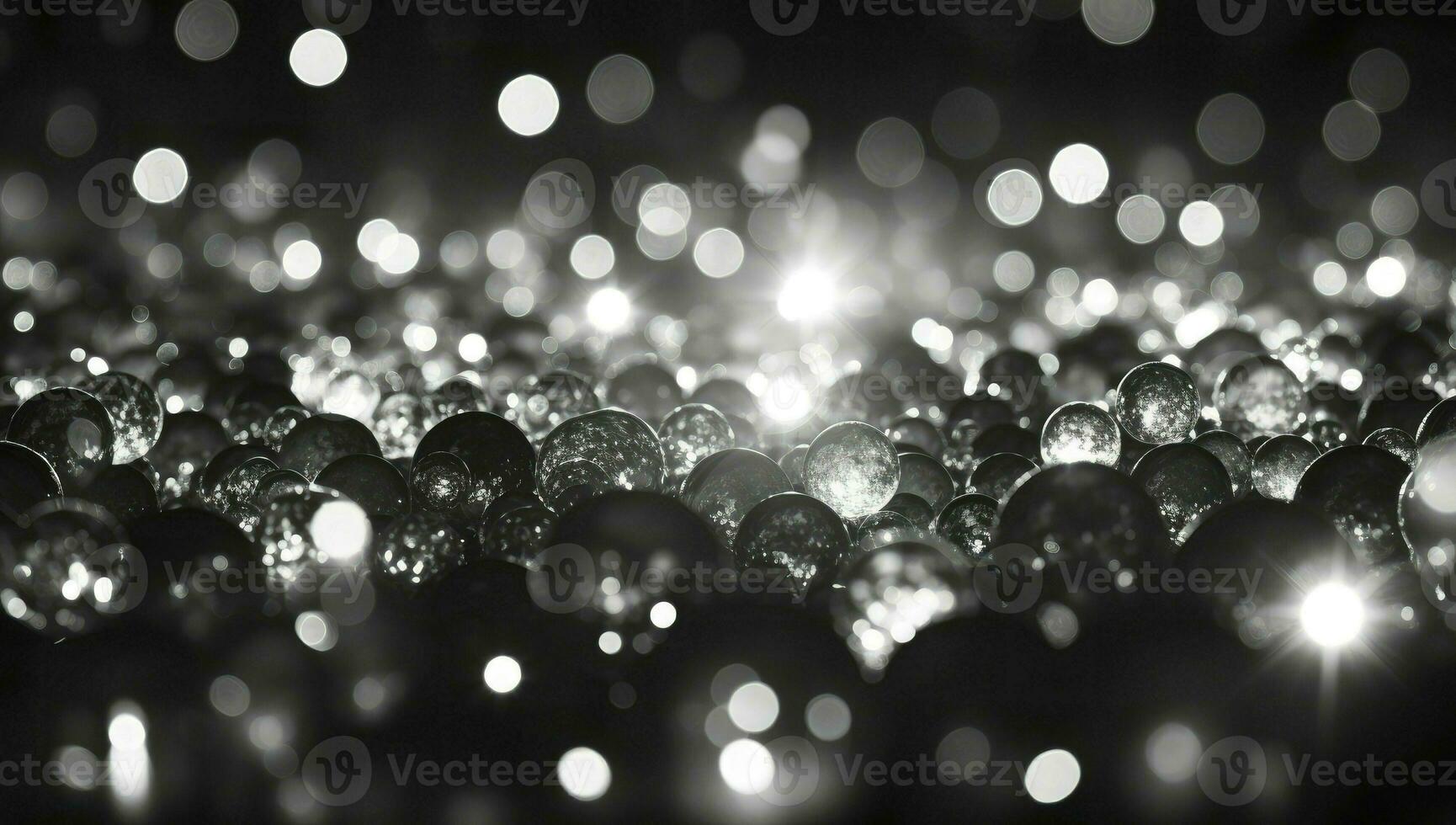 Abstract Light Bokeh Background, black and white, Digital Illustration, AI Generated photo