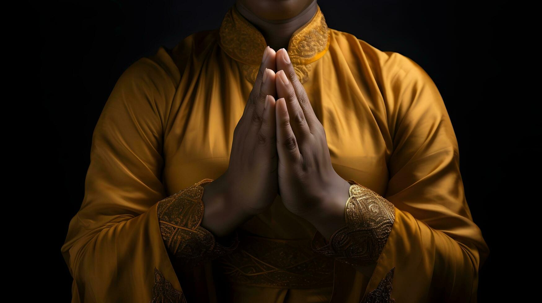 Prayer of Faith, Hands in Yellow Robe with Gold Accents 33887071 Stock ...