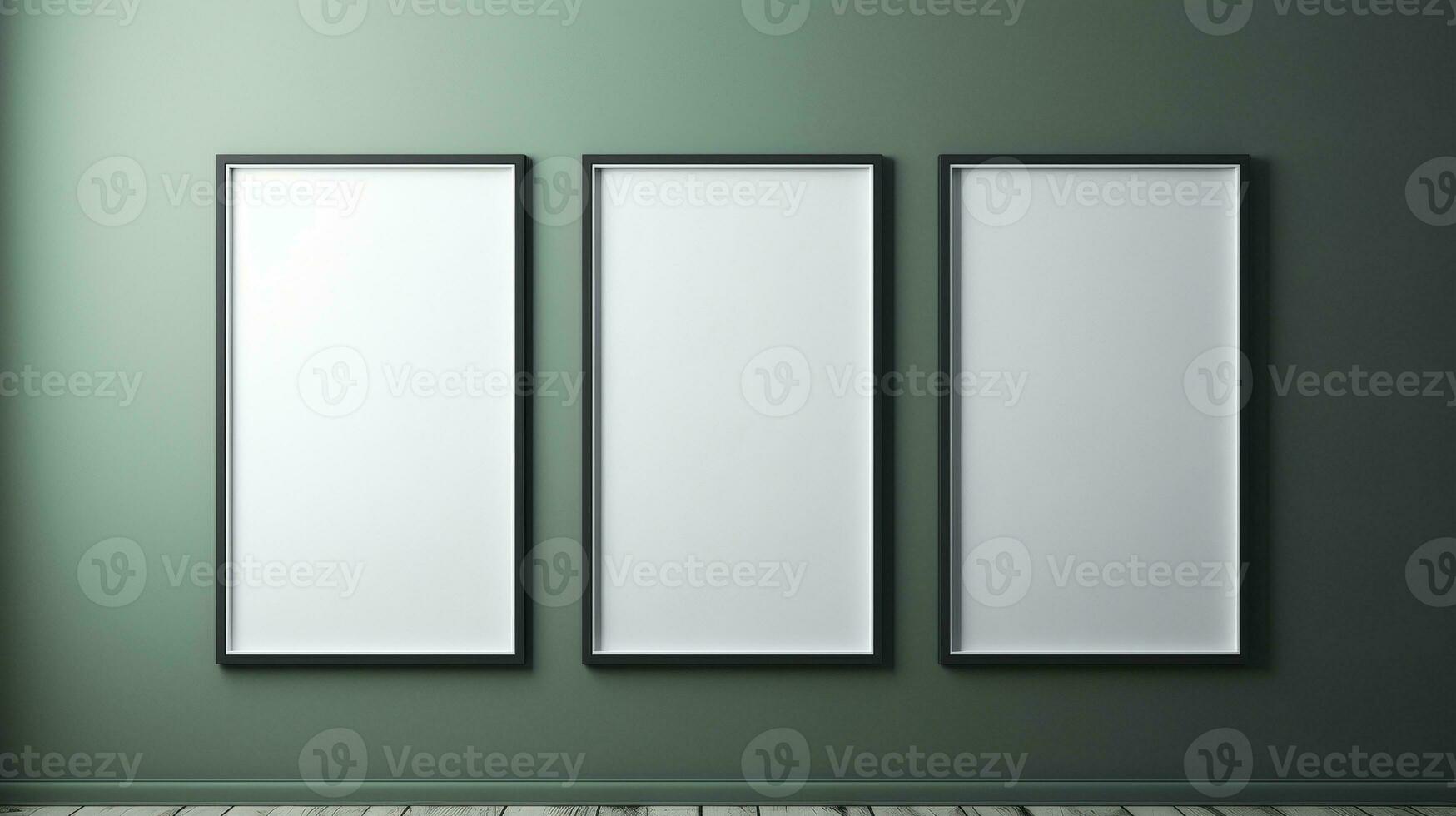 3 frames sage green painted ai generated frame mockup minimal photo