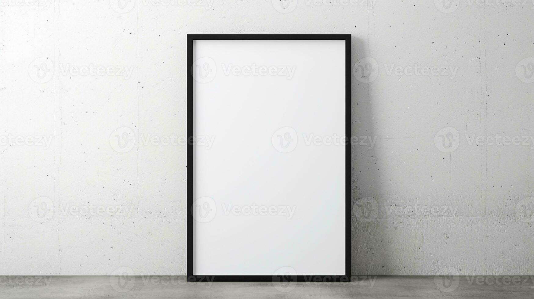 Black pictureframe concrete texture ai generated frame mockup minimal photo