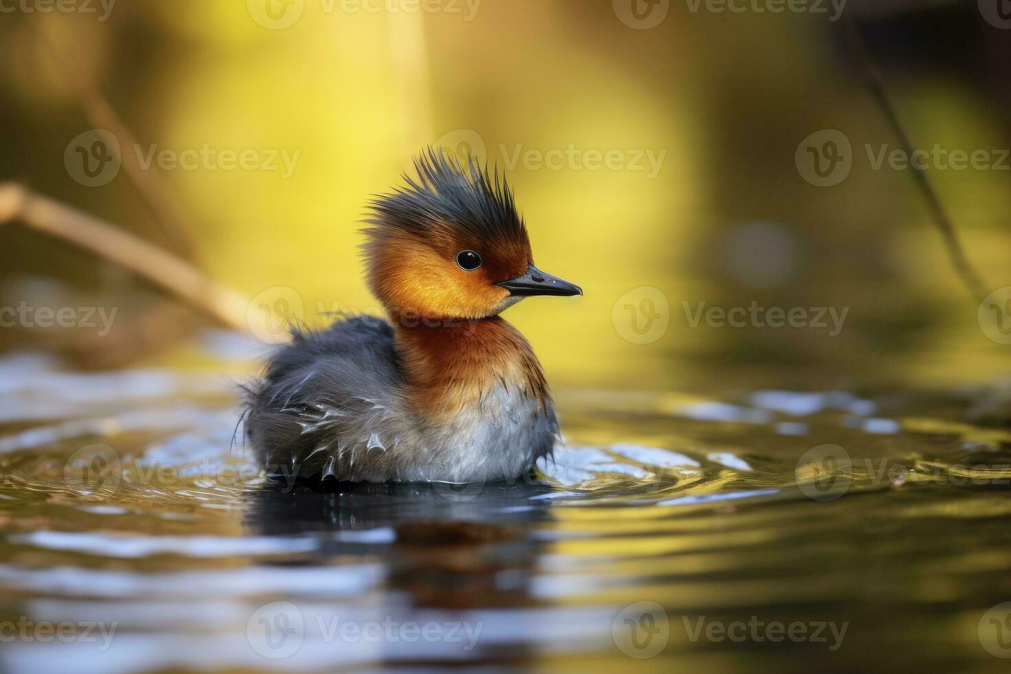 Little Grebe, Tachybaptus ruficollis. AI Generated photo